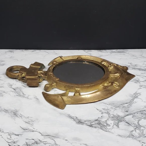 US Navy Chief Brass Anchor Mirror Vintage - Picture 6 of 8